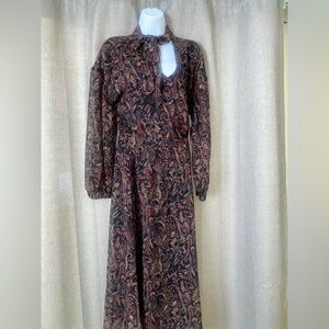 Elegant Paisley Long Sleeve Dress